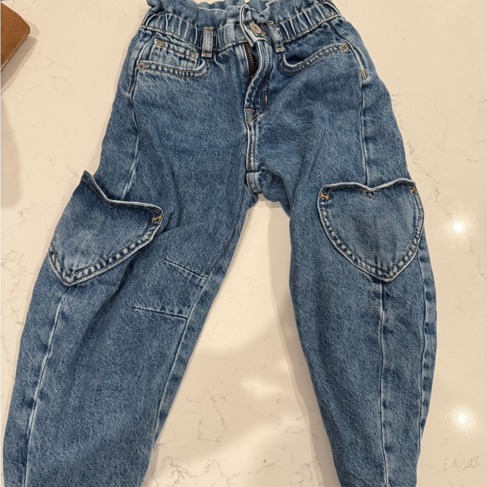 BABY GAP Blue Denim Jeans with Heart Pockets